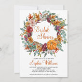 Herfst Autunm Pumpkin Bridal Shower Invitation Kaart (Voorkant)