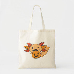 Herfst Axolotl met valleien pompoen Herfst Tote Bag