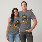Herfst Babe Herfst Mam Blessed Messy Bun Leopard D T-shirt (Unisex)