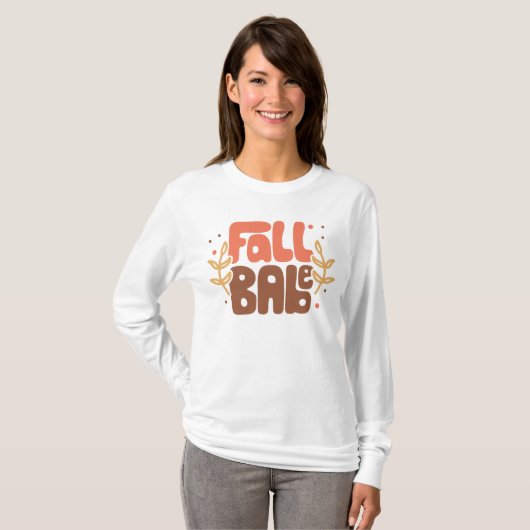 Herfst Babe Modern Retro Herfst T-shirt (Voorkant volledig)