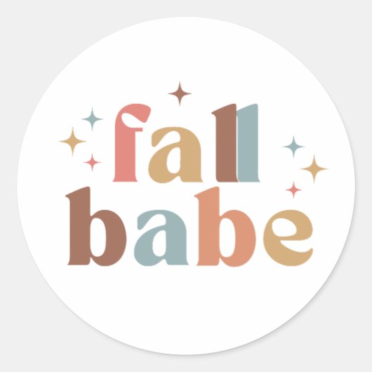 Herfst Babe Ronde Sticker (Voorkant)