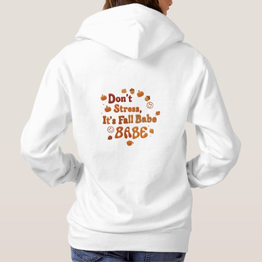 Herfst Babe – Schattigee herfsttypografie T-shirt (Achterkant)