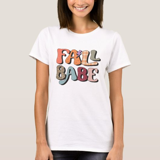 Herfst Babe Thanksgiving Herfst T-Shirt (Voorkant)