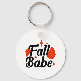 Herfst Babe Zwart en Sinaasappel Print Sleutelhanger