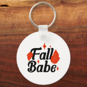 Herfst Babe Zwart en Sinaasappel Print Sleutelhanger (Voorkant)