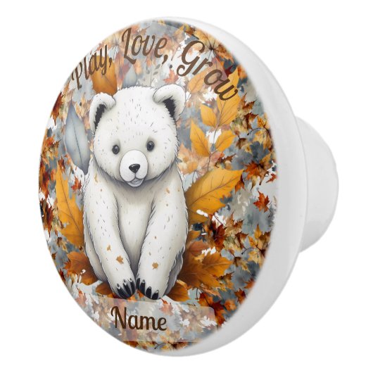 Herfst Baby Beer Keramische Knop (Rechts)