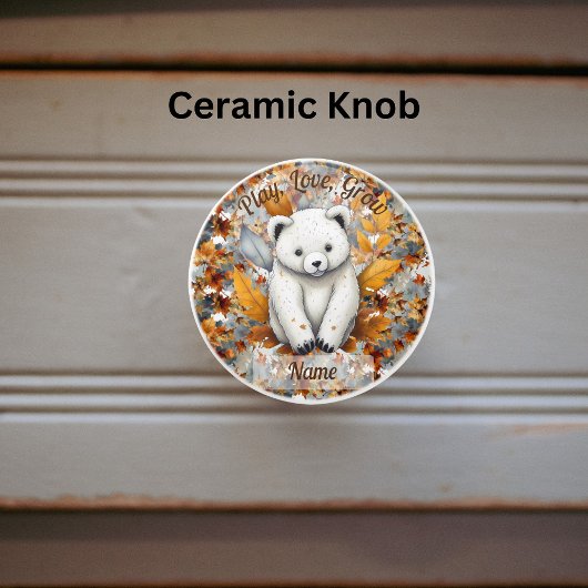 Herfst Baby Beer Keramische Knop