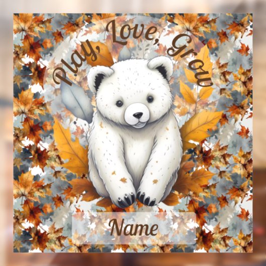 Herfst Baby Beer Raamsticker (Vel 2)