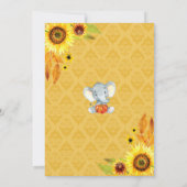 Herfst Baby Boy Douche Uitnodiging Zonnebloem Olif (Achterkant)