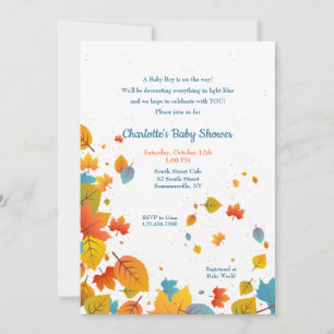 Herfst Baby Boy Shower Kaart