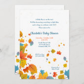 Herfst Baby Boy Shower Kaart (Voorkant / Achterkant)