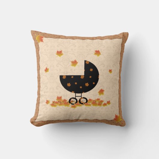 Herfst Baby Buggy Vallende Bladeren Kussen (Voorkant)