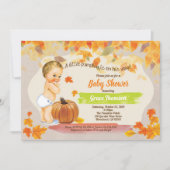 Herfst baby douche retro pompoen kaart (Voorkant)