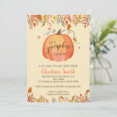 Herfst baby douche uitnodigingen - een beetje pomp (Staand voorkant)