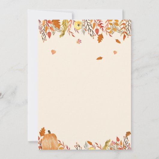 Herfst baby douche uitnodigingen - een beetje pomp (Achterkant)