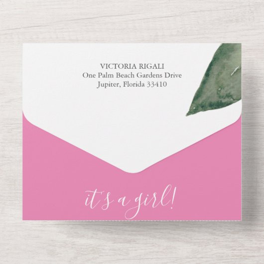 Herfst Baby Douche Uitnodigingen Meisje (Achterkant)