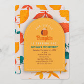 Herfst baby eerste verjaardagsuitnodiging kaart (Voorkant / Achterkant)