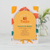 Herfst baby eerste verjaardagsuitnodiging kaart (Staand voorkant)