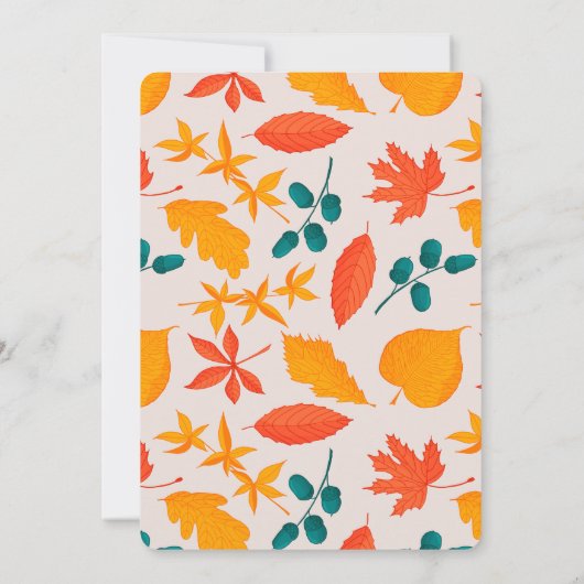 Herfst baby eerste verjaardagsuitnodiging kaart (Achterkant)