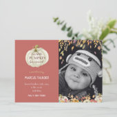 Herfst Baby Geboortefotoaankondiging Aankondiging (Staand voorkant)