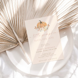 Herfst Baby Girl Baby shower | Roze een kleine pom Kaart