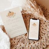 Herfst Baby Girl Baby shower | Roze een kleine pom Kaart