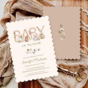 Herfst Baby in Bloom Baby shower Uitnodiging