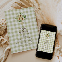 Herfst Baby in Bloom Gingham Zonnebloem Baby Borre