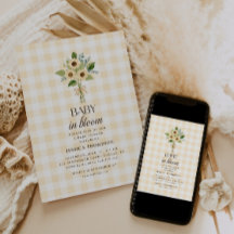 Herfst Baby in Bloom Gingham Zonnebloem Baby Borre