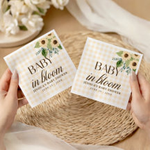 Herfst Baby in Bloom Gingham Zonnebloem Favor