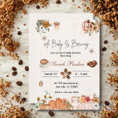 Herfst Baby is het brouwen van koffie Baby shower Kaart