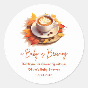 Herfst Baby is op komst Baby Shower Bedankt Ronde Sticker