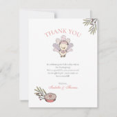 Herfst Baby Meisje Kleine Kalkoen Bedankkaart Kaart (Voorkant)