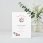 Herfst Baby Meisje Kleine Kalkoen Bedankkaart Kaart (Staand voorkant)