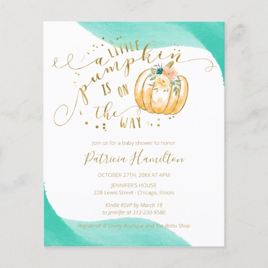 Herfst Baby shower (Voorkant)