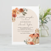 Herfst Baby shower A Little Pumpkin Kaart (Staand voorkant)