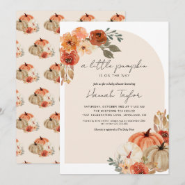 Herfst Baby shower A Little Pumpkin Kaart