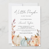 Herfst Baby shower A Little Pumpkin Kaart (Voorkant)