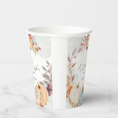 Herfst Baby shower A Little Pumpkin Papieren Bekers (Rechts)