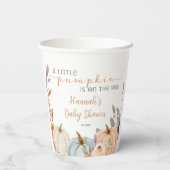 Herfst Baby shower A Little Pumpkin Papieren Bekers (Achterkant)