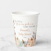 Herfst Baby shower A Little Pumpkin Papieren Bekers (Voorkant)