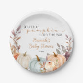 Herfst Baby shower A Little Pumpkin Papieren Bordje (Voorkant)