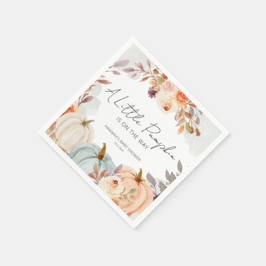 Herfst Baby shower A Little Pumpkin Servet (Hoek)