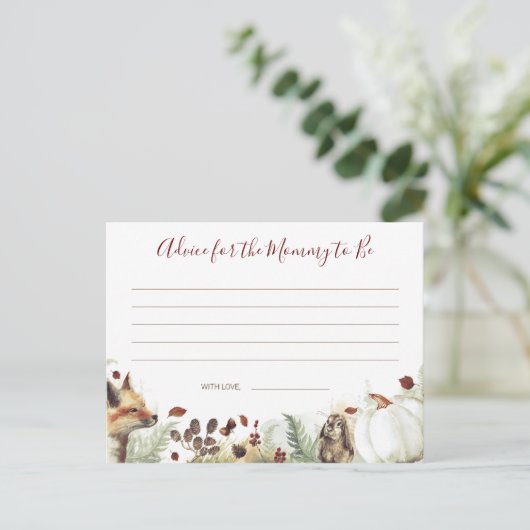 Herfst Baby shower Advies Kaart (Staand voorkant)