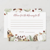 Herfst Baby shower Advies Kaart (Voorkant / Achterkant)