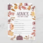 Herfst Baby shower Advies voor Mam & Pap Kaart Notitiekaartje (Voorkant / Achterkant)