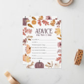 Herfst Baby shower Advies voor Mam & Pap Kaart Notitiekaartje (Voorkant / Achterkant in situ)