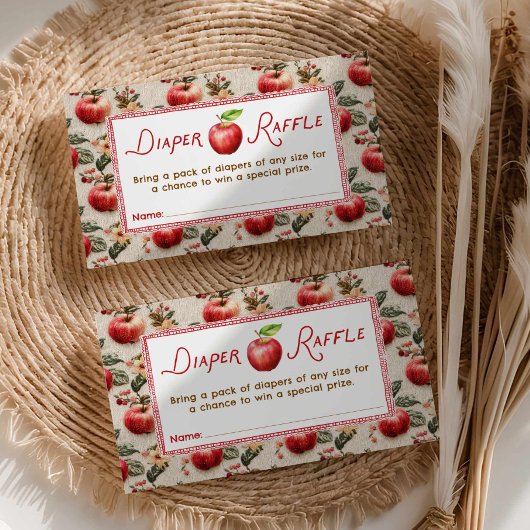 Herfst Baby Shower Apple Luier Raffle Informatiekaartje