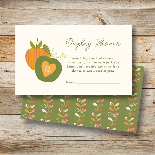Herfst Baby shower Apple Theme Display Enclosure Informatiekaartje