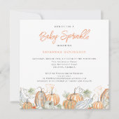 Herfst Baby shower Baby Sprinkle Pompoen Kaart (Voorkant)